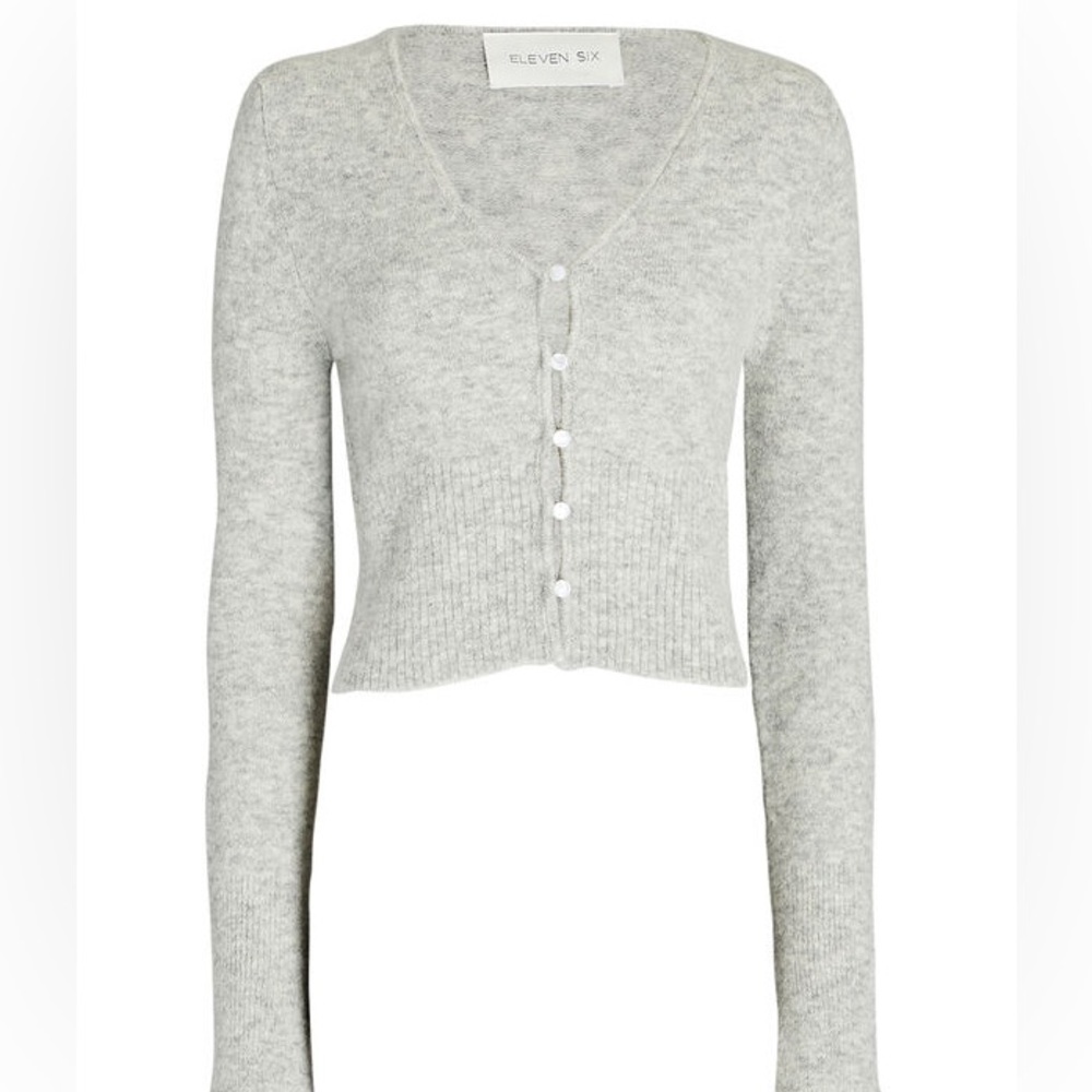 ELEVEN SIX Jenni Mélange Alpaca-Blend Cardigan size Small